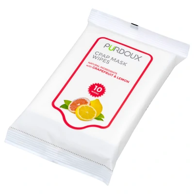 Purdoux CPAP Mask Wipes Travel Pack with Citrus Scent