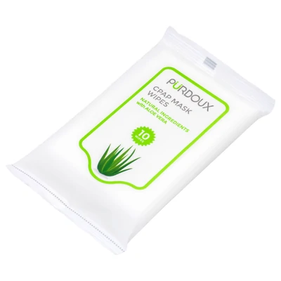 Purdoux CPAP Mask Wipes Travel Pack with Aloe Vera