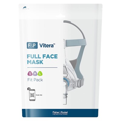 Fisher and Paykel Vitera Full Face Mask Fit Pack - Packaged with Small, Medium and Large Size Seals