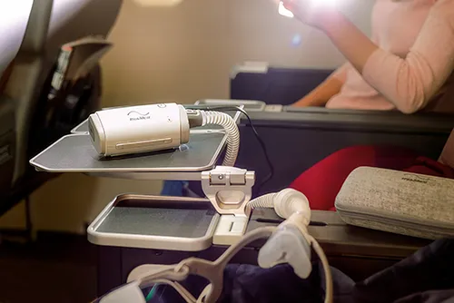 Resmed AIrmini being used on a plane