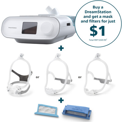 Philips Respironics DreamStation Auto CPAP Machine with Humidifier, Heated Tube, Mask & Filters Promo