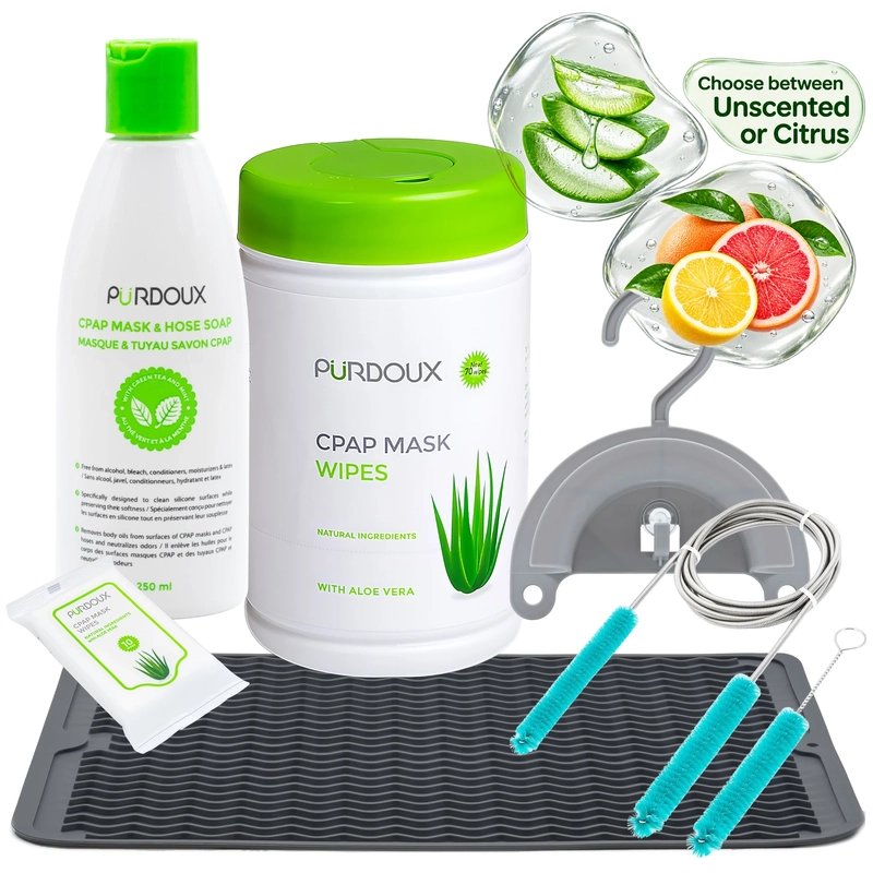  CPAP Cleaning Kit with Drying Hanger & Protector Mat