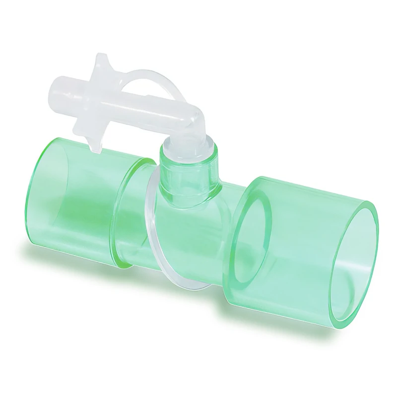 Intersurgical 22M to 22F with 6mm OD Elbow Oxygen Port Connector for Oxygen Therapy
