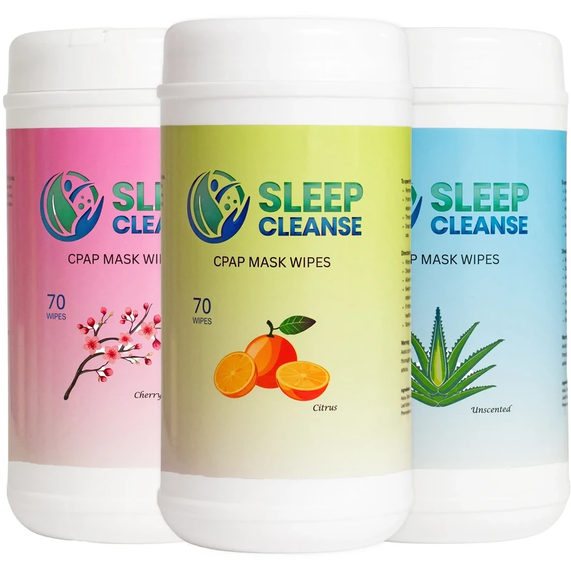 Sleep Cleanse Sleep Cleanse CPAP Mask Wipes – Tub of 70 (Aloe, Cherry Blossom, Citrus)